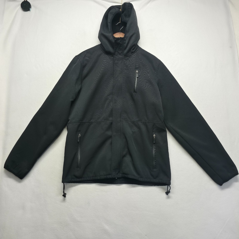 Fishbone Men's Black Softshell Hooded Tech Jacket Size XL